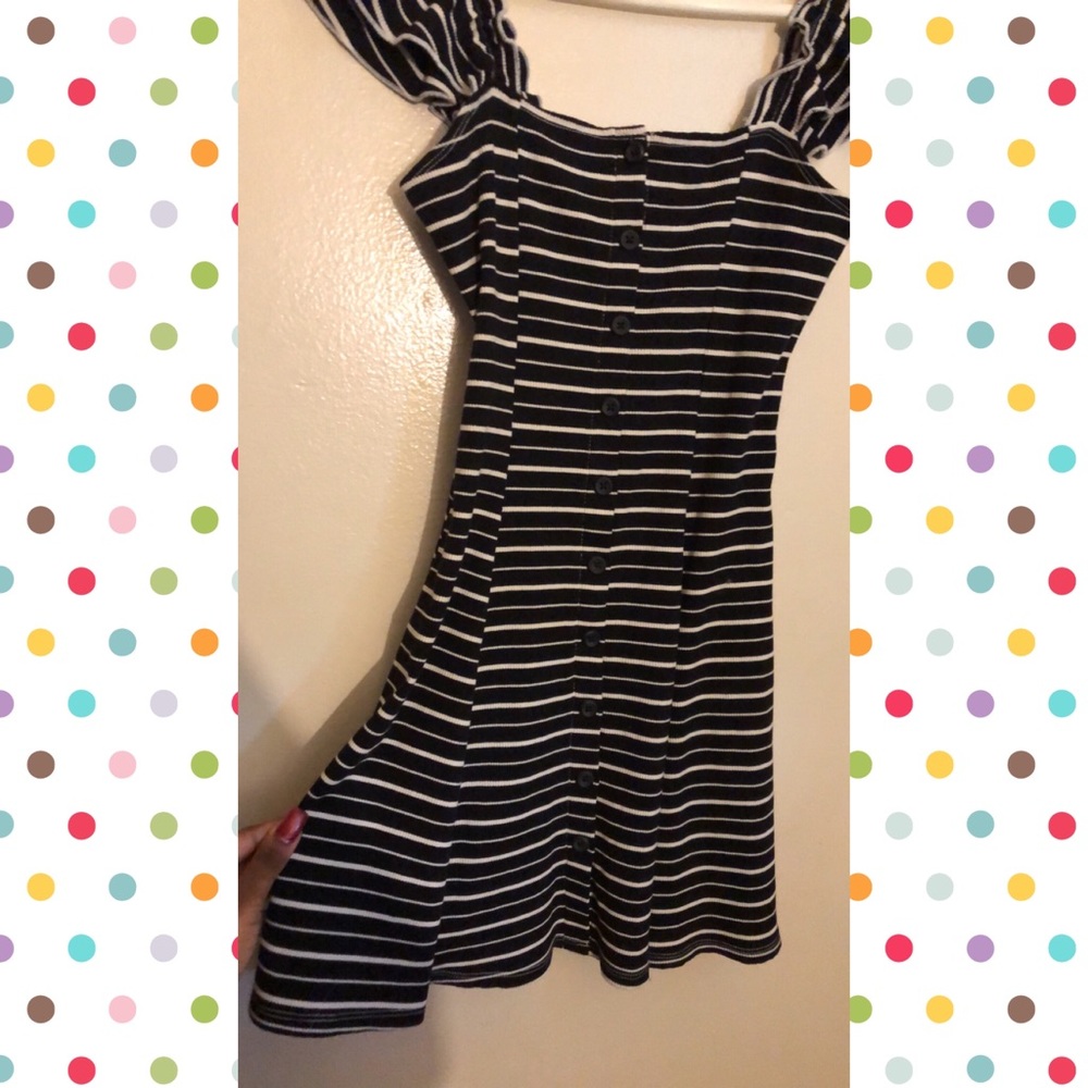 LAST DROP🖤Striped Skater Dress, Lettuce Edge